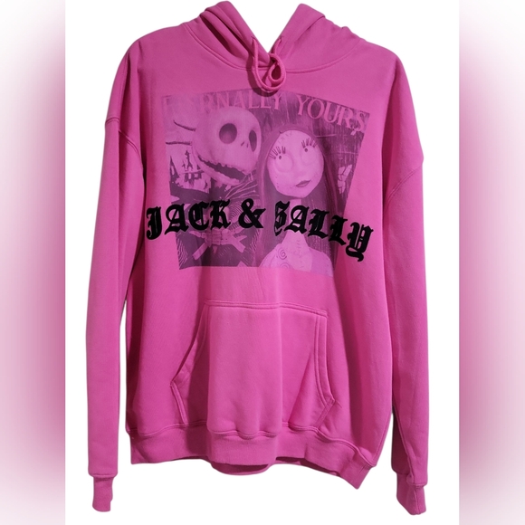 The Nightmare Before Christmas Jack & Sally Graphic Print Hoodie Size XL NWT - Picture 2 of 14